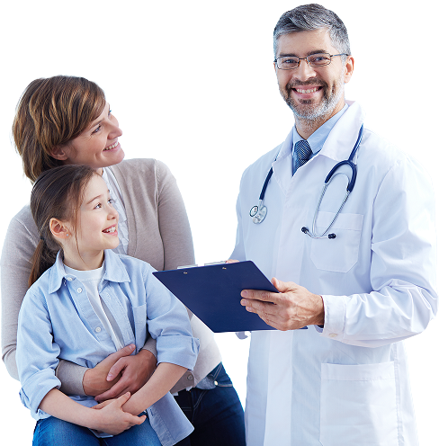 Doctor with family